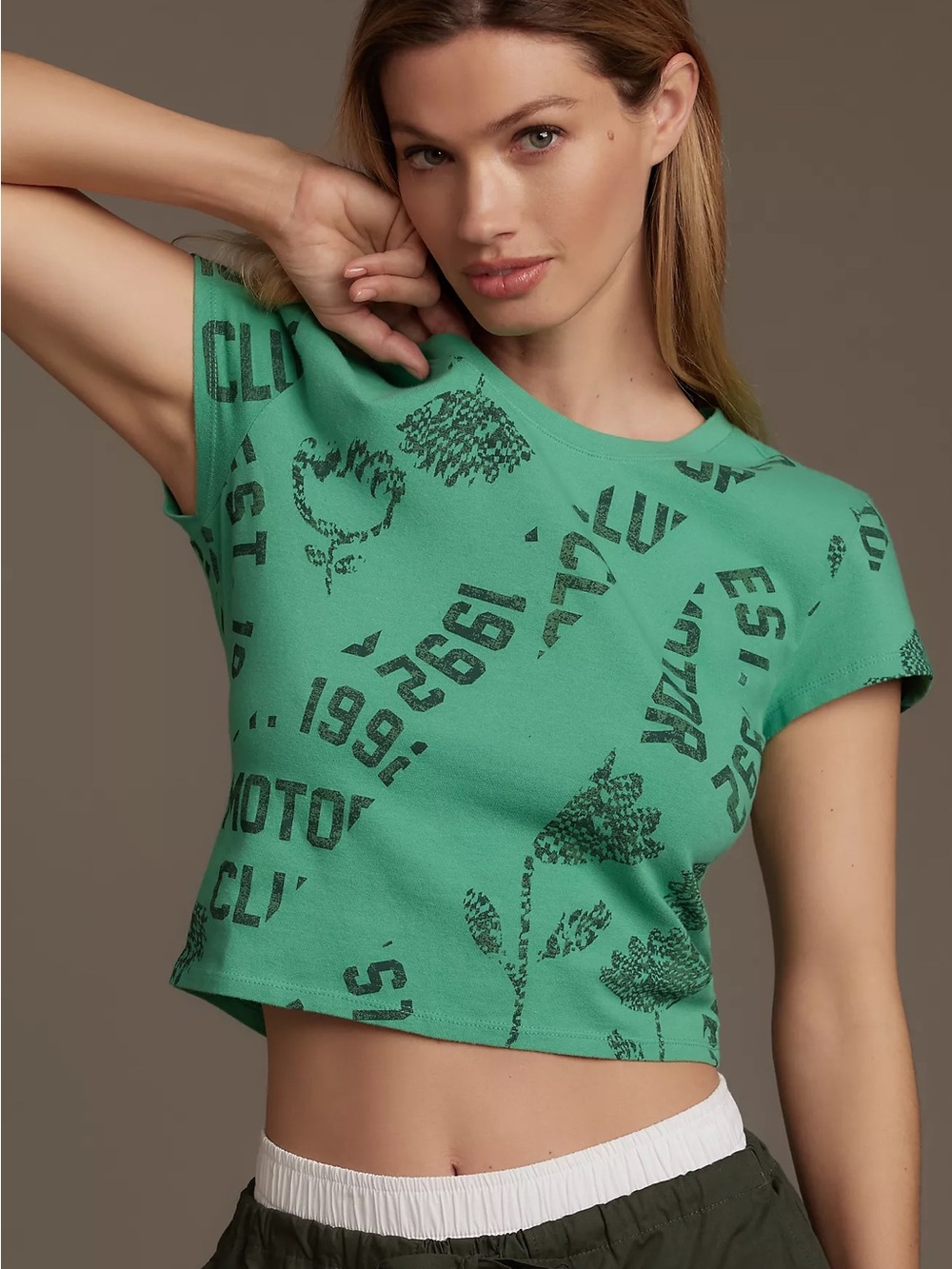 Daily Practice by Anthropologie Graphic Short-Sleeve Cropped Tee